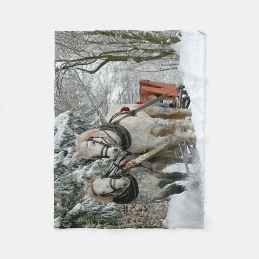 Schlittenfahrt im Winter Wunderland Fleecedecke (Vorderseite)