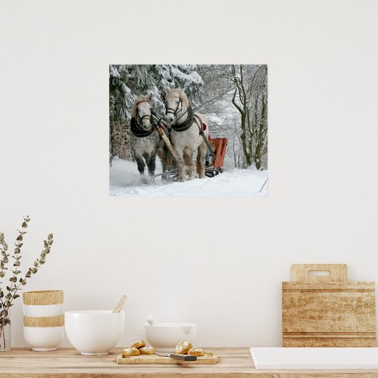Schlittenfahrt im Winter Wunderland Poster (Küche)
