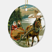 Schlittenfahrt Keramik Ornament (Links)