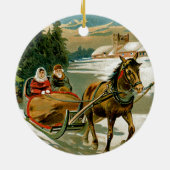 Schlittenfahrt Keramik Ornament (Hinten)