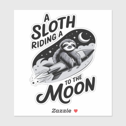 Schlittenfahrt mit einer Rakete zum Mond Aufkleber (Blatt)