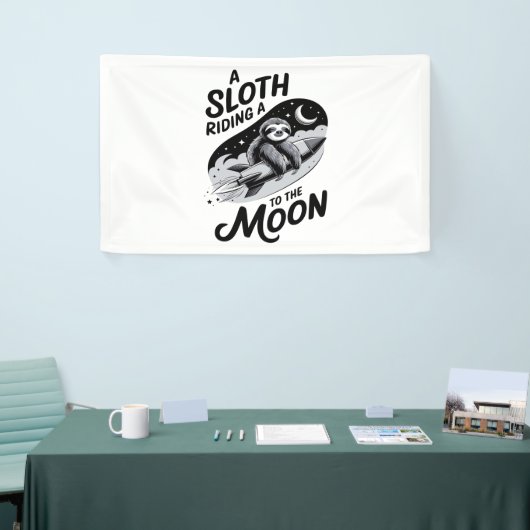 Schlittenfahrt mit einer Rakete zum Mond Banner (Messeveranstaltung)