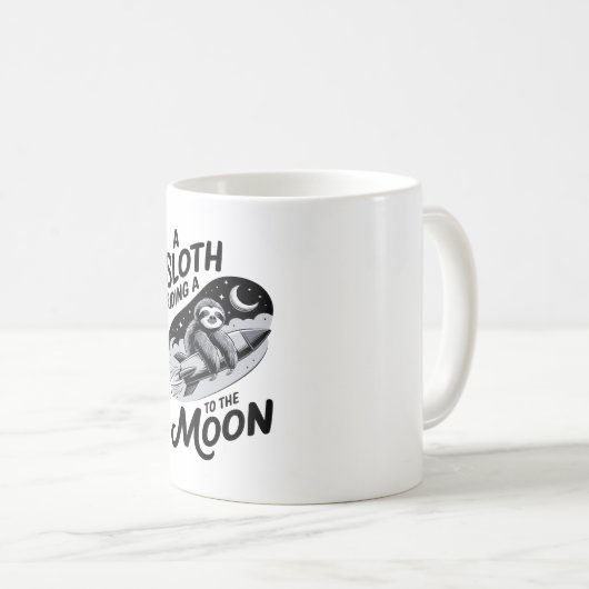 Schlittenfahrt mit einer Rakete zum Mond Kaffeetasse (VorderseiteRechts)
