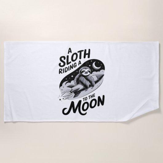 Schlittenfahrt mit einer Rakete zum Mond Strandtuch (Vorderseite)