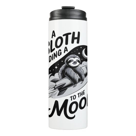 Schlittenfahrt mit einer Rakete zum Mond Thermosbecher (Vorderseite)