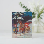 Schlittenfahrt Postkarte (Stehend Vorderseite)