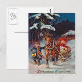 Schlittenfahrt Postkarte (Vorne/Hinten)