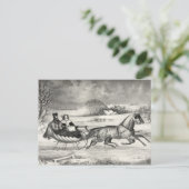 Schlittenfahrt-Postkarten Postkarte (Stehend Vorderseite)