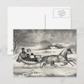 Schlittenfahrt-Postkarten Postkarte (Vorne/Hinten)