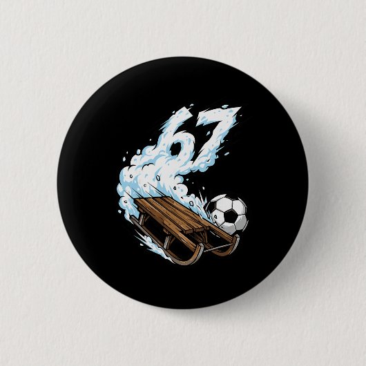 Schlittenfußball 67 Schnee Geschwindigkeit Lustige Button (Vorderseite)