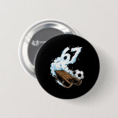 Schlittenfußball 67 Schnee Geschwindigkeit Lustige Button (Vorne & Hinten)