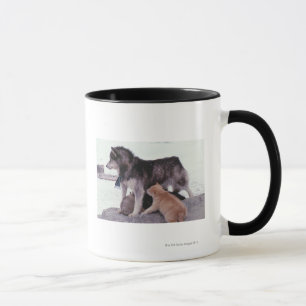 Schlittenhund mit Sänfte der Welpen Tasse