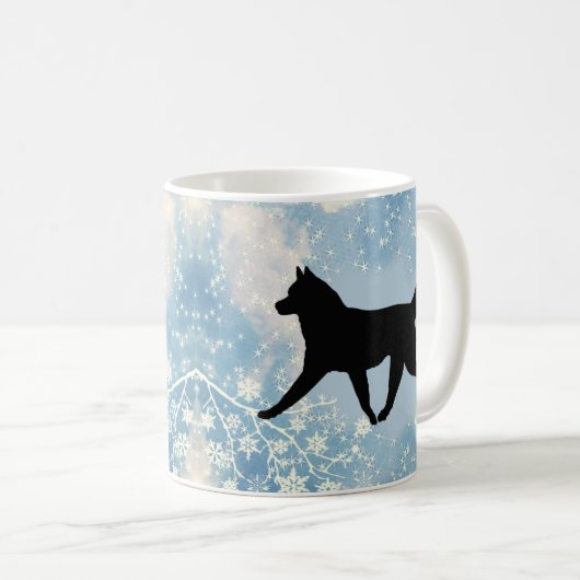 Schlittenhund Winter Kaffeetasse (VorderseiteRechts)