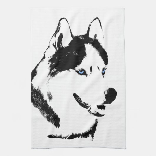 Schlittenhunde Handtuch Husky Malamute Teetuch (Vertikal)