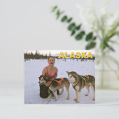 Schlittenhunde in Alaska Postkarte (Stehend Vorderseite)