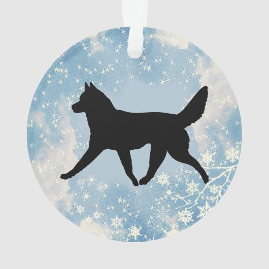 Schlittenhunde-Silhouette Ornament (Rückseite)