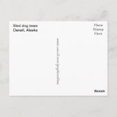 Schlittenhundeteam in Denali, Alaska Postkarte (Rückseite)