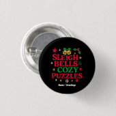 Schlittenklingeln und gemütliche Puzzles Festives  Button (Vorne & Hinten)