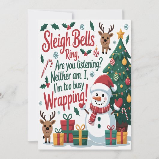 Schlittenklingeln Weihnachten Karte (Vorderseite)