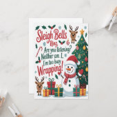 Schlittenklingeln Weihnachten Karte (Vorderseite/Rückseite Beispiel)