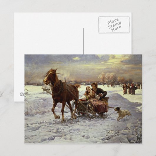 Schlittenliebhaber Postkarte (Vorne/Hinten)