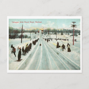 Schlittenrutsche, Montreal Vintage Postkarte