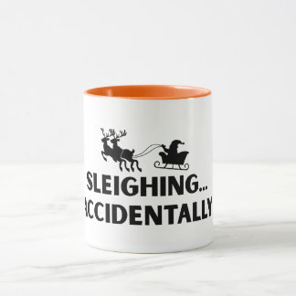 Schlittenunfall lustiger sarkastischer Becher Tasse