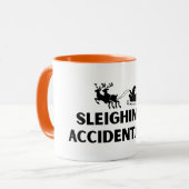 Schlittenunfall lustiger sarkastischer Becher Tasse (Vorderseite Links)