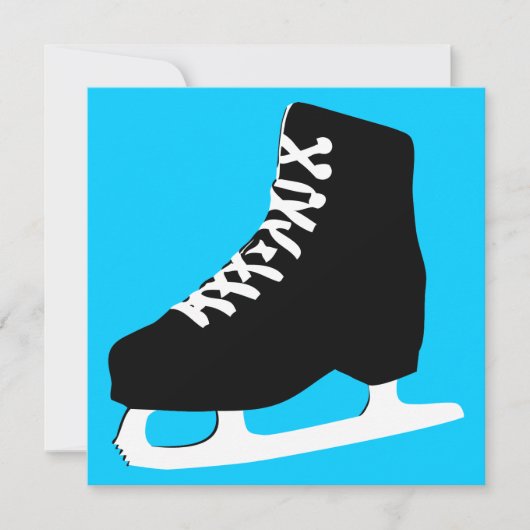 Schlittschuh Einladung (Vorderseite)