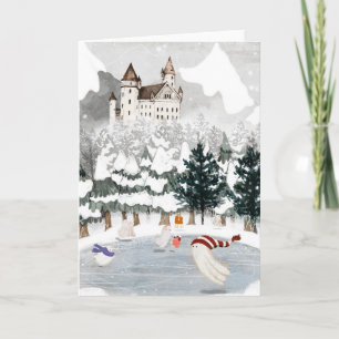 Schlittschuhfahren entfernt feiertagskarte