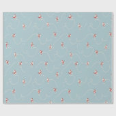 Schlittschuhlaufender Weihnachtsmann Geschenkpapier (Flach)