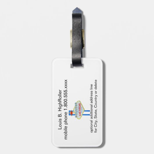 Schlitz-High Roller Gepäckanhänger (Rückseite vertikal)