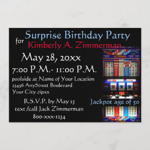 Schlitz-Maschinen-Überraschungs-Geburtstags-Party Einladung