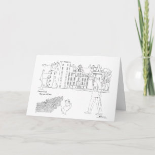 Schloss Aboyne Bogenschütze und Scottie Hund Karte