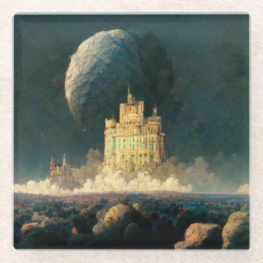 Schloss am Rande der Weltanschauung - Sci-Fi Glasuntersetzer (Vorderseite)