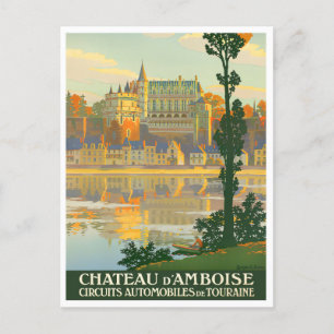 Schloss Amboise Frankreich Vintage-Reise Postkarte