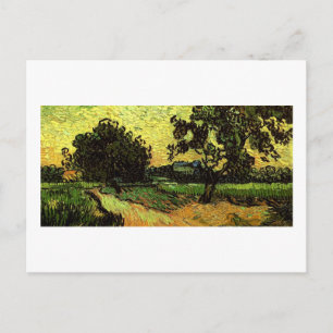 Schloss Auvers Landschaft Dämmerung Van Gogh Fein Postkarte