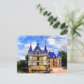 Schloss Azay le Rideau, Loire Valley, Frankreich. Postkarte (Stehend Vorderseite)