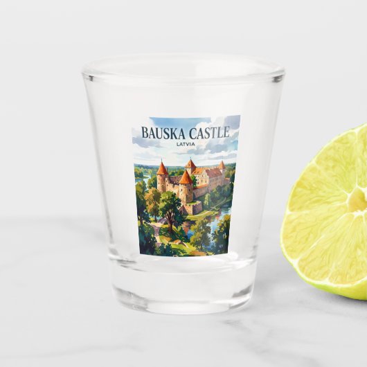 Schloss Bauska Lettland Schnapsglas (Vorderseite)