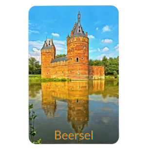 Schloss Beersel in Belgien digitale Malerei Magnet