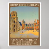 Schloss Blois Frankreich Jahrgang Reise Poster (Vorne)