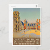 Schloss Blois Frankreich Jahrgang Reise Postkarte (Vorne/Hinten)