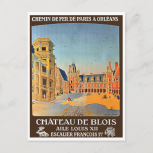 Schloss Blois, Frankreich, vintage französische Re Postkarte