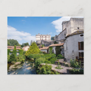 Schloss Bourdeilles und Dronne-Fluss, Dordogne Postkarte
