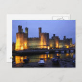 Schloss Caernarfon Postkarte (Vorne/Hinten)