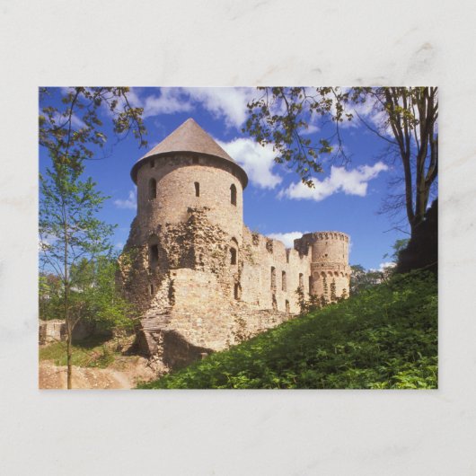 Schloss Cesis in Mittelletten. Postkarte (Vorderseite)