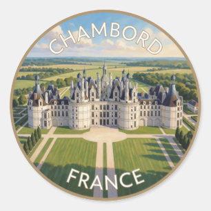 Schloss Chambord Frankreich Renaissance-Schloss Runder Aufkleber