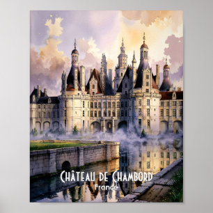 Schloss Chambord Loire Frankreich Aquarell Burg Poster