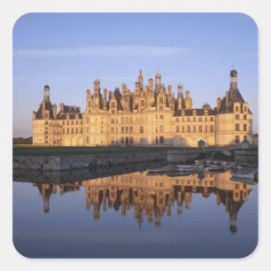 Schloss Chambord, Loire-Tal, Frankreich Quadratischer Aufkleber