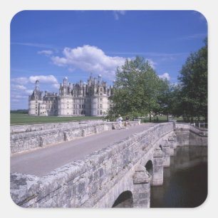 Schloss Chambord, Loiretal, Frankreich Quadratischer Aufkleber